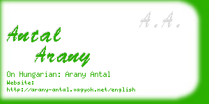 antal arany business card